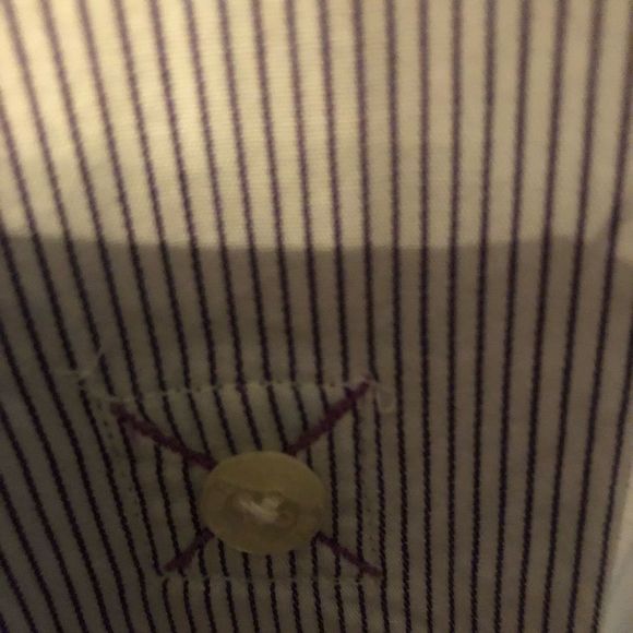 Bill Blass Pinstripe Shirt w/Roll/button Sleeves -‎ Size L - Picture 9 of 10